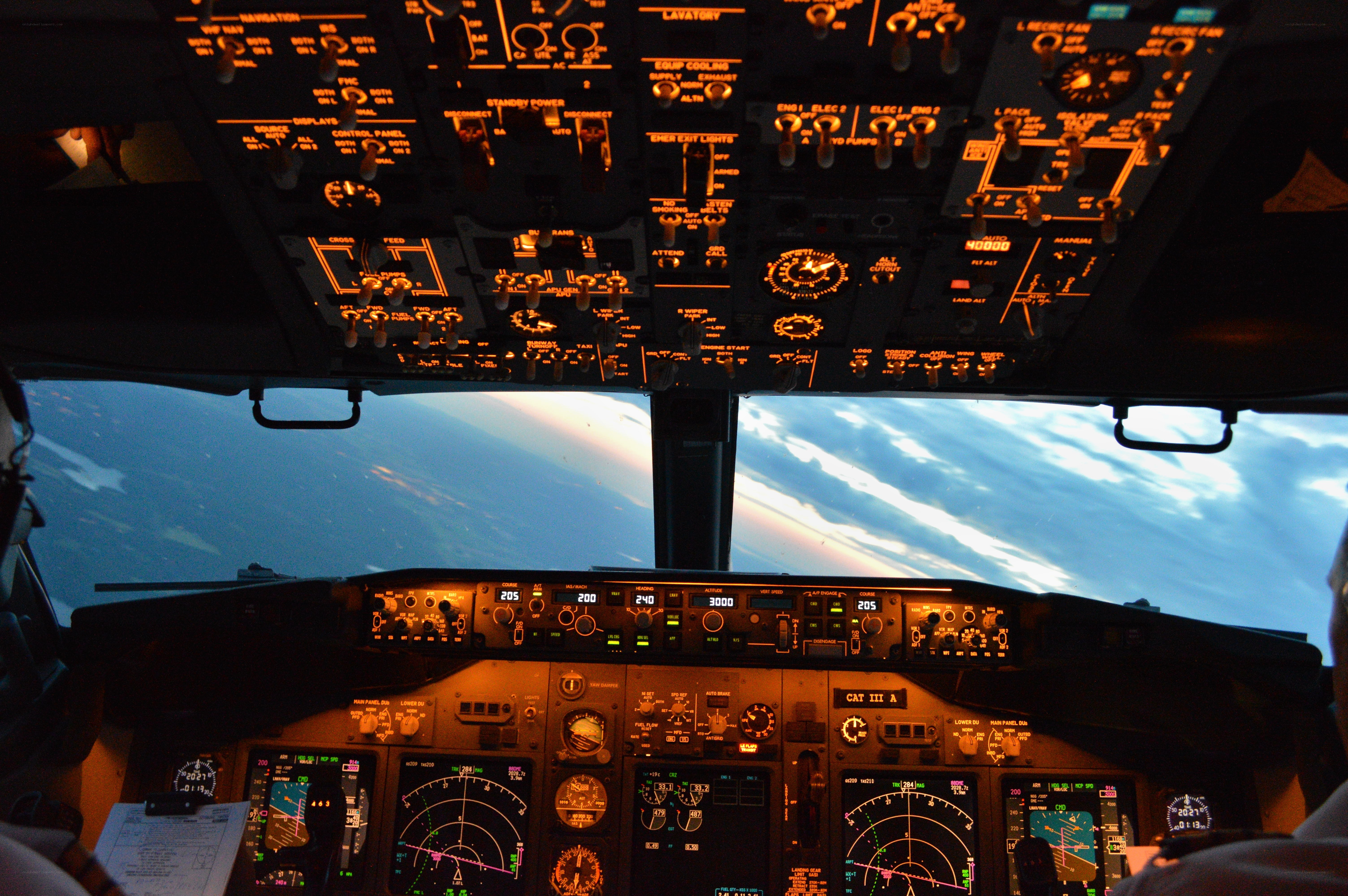 Cockpit view from an airplane