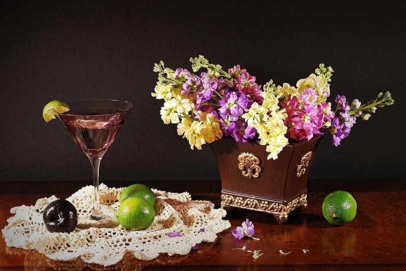 Cocktail and Flowers