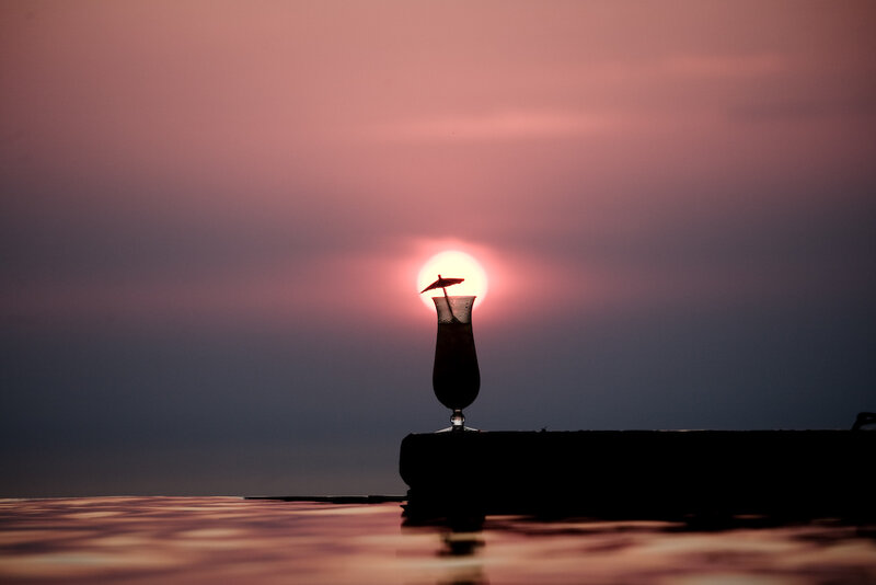 Cocktail Glass at Sunset