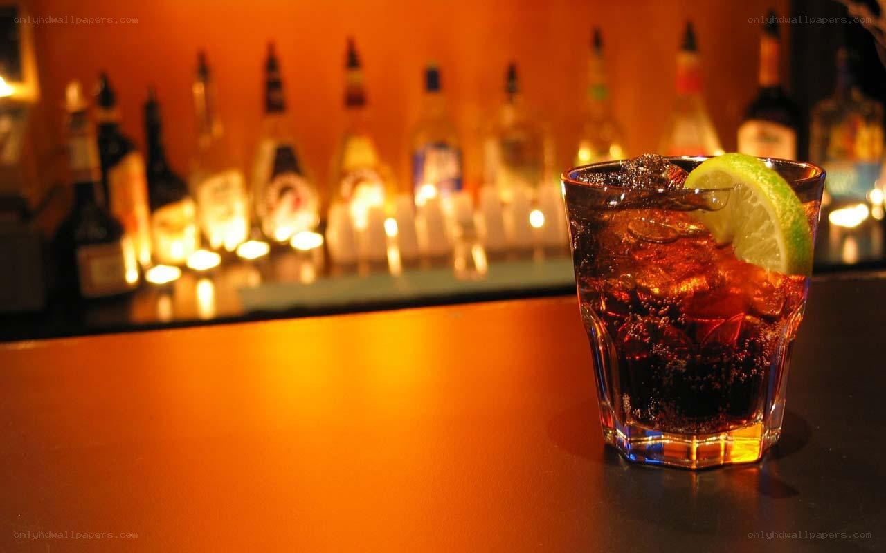 Cocktail on a bar counter