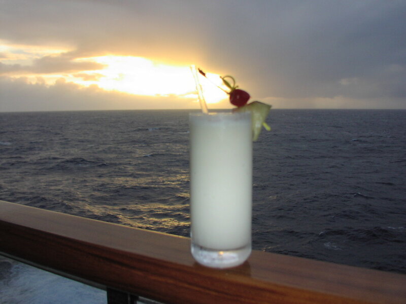 Cocktail on a Ship Railing