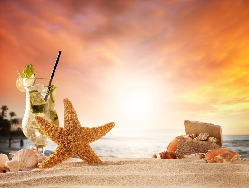 Cocktail on Beach Sand — Orange