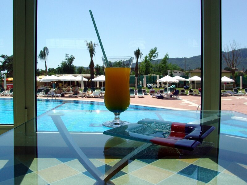 Cocktail on Glass Table