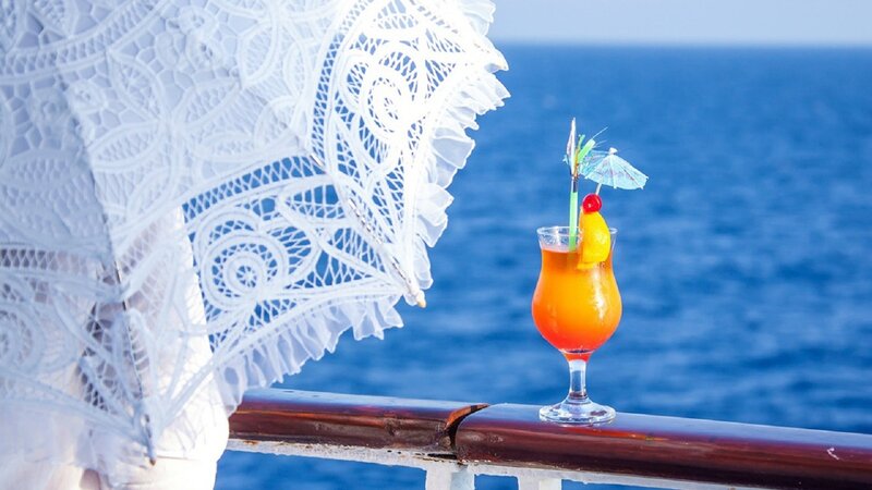 Cocktail on Ship Railing