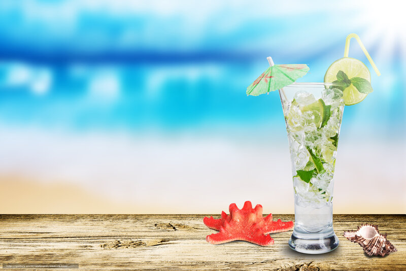 Cocktail on Wooden Table