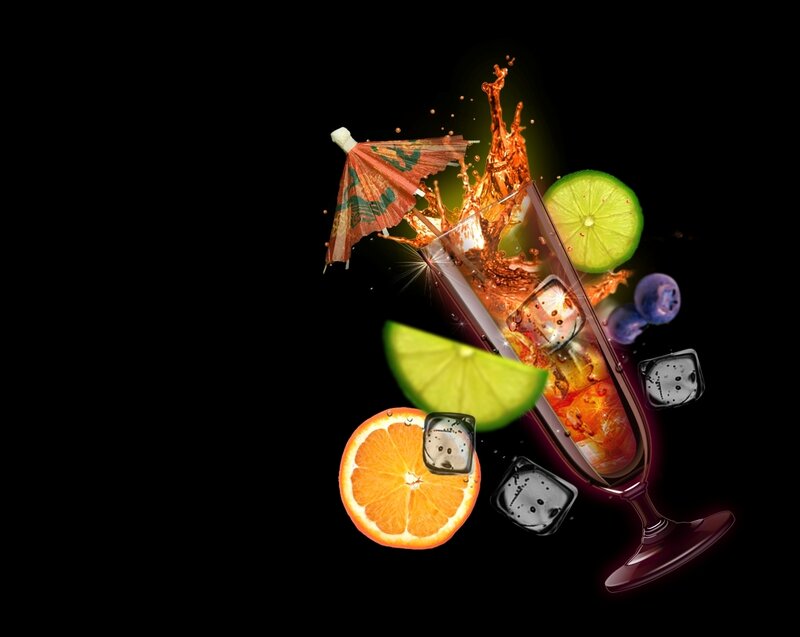 Cocktail Splashing in Glass