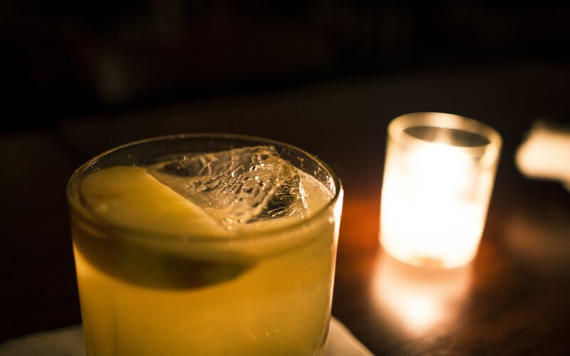 cocktail with candlelight