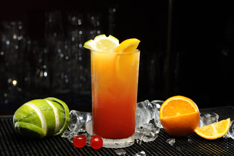 Cocktail with Fruit Garnish — Red