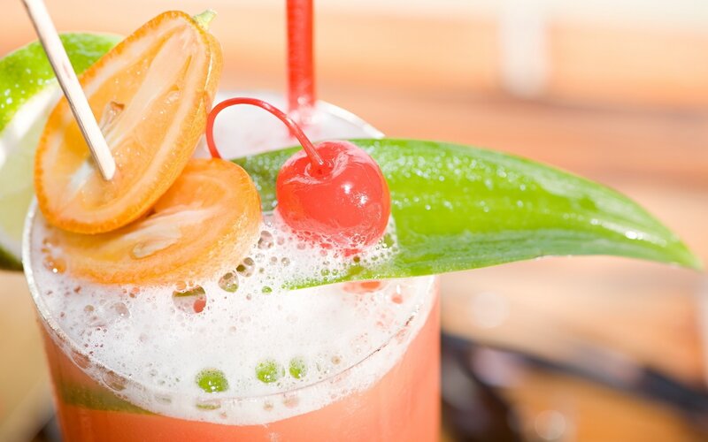 Cocktail with Garnish — Pink, Refreshing