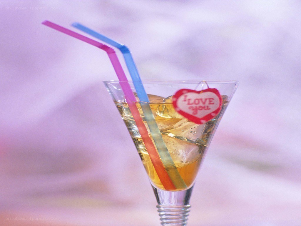 Cocktail with heart decoration