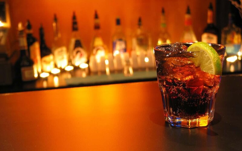Cocktail with Lime Wedge