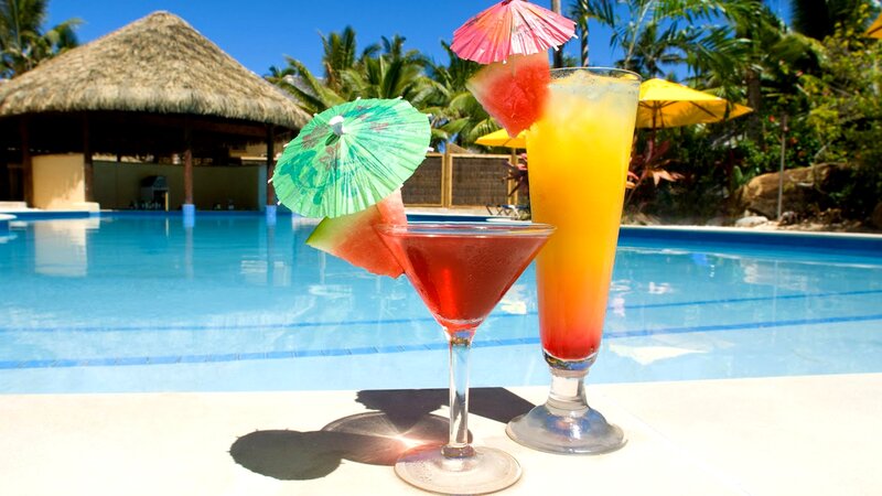Cocktails by Pool — Blue