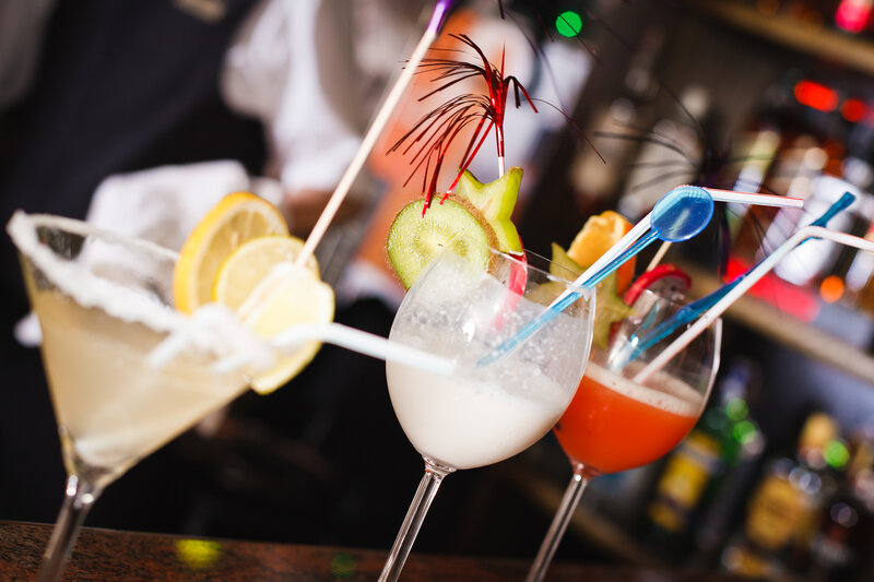 Cocktails on Bar Counter
