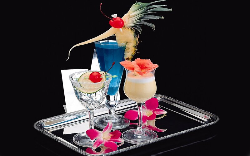 Cocktails on Silver Tray