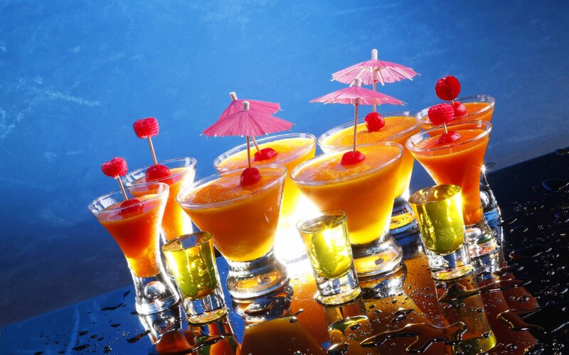 Cocktails with Umbrellas — Blue