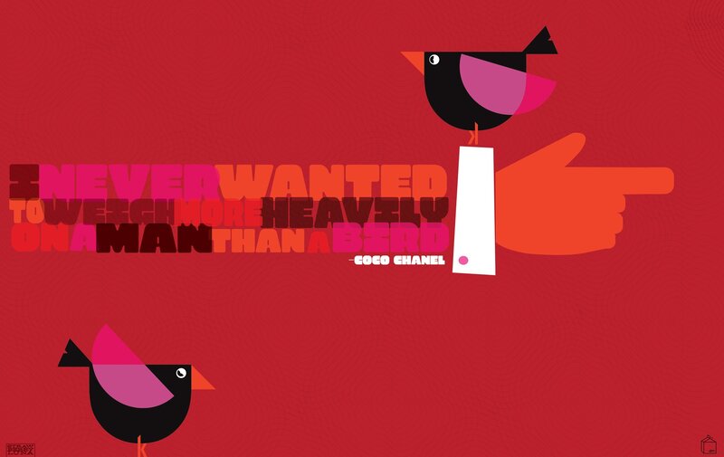 Coco Chanel quote with birds