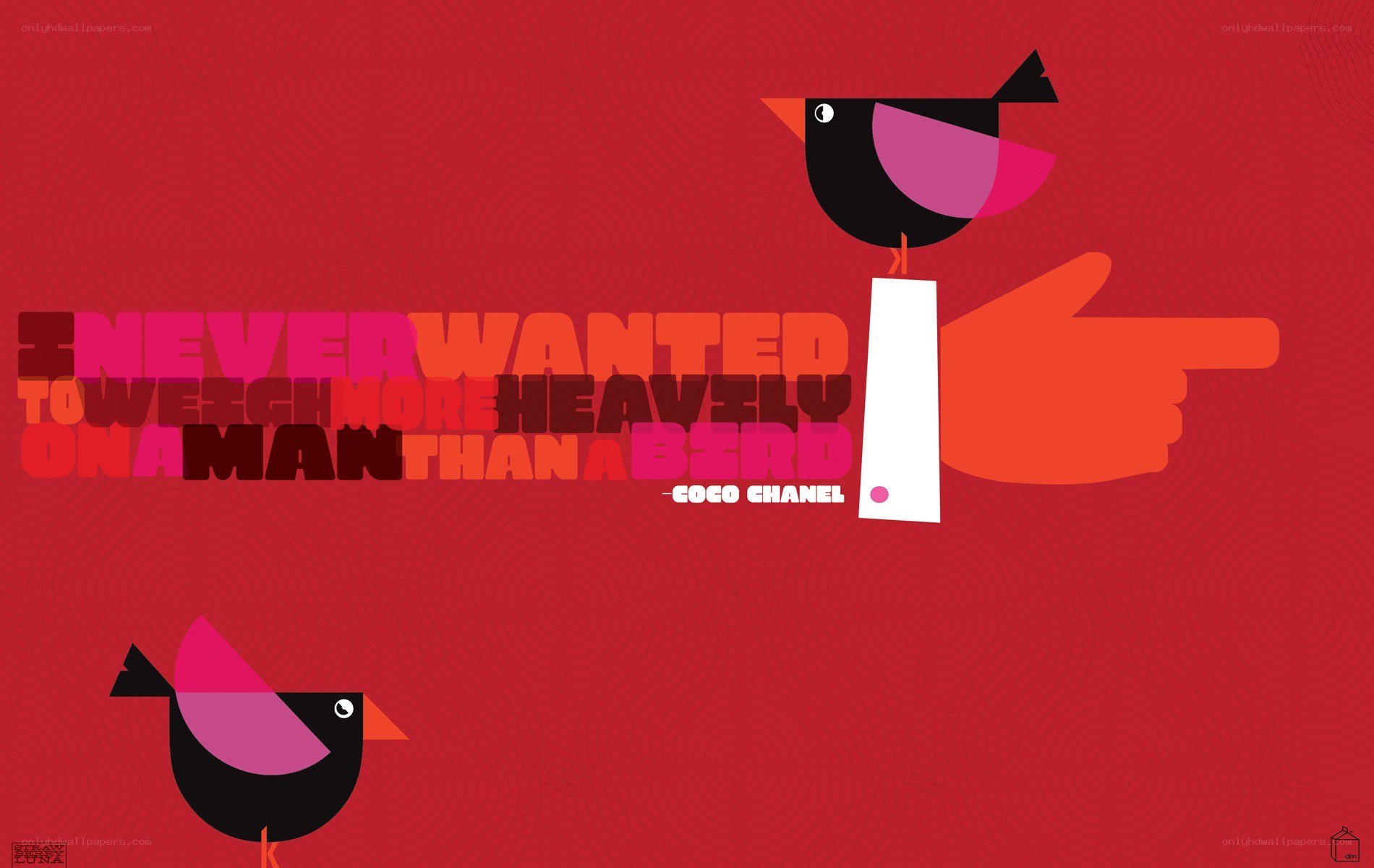 Coco Chanel quote with birds