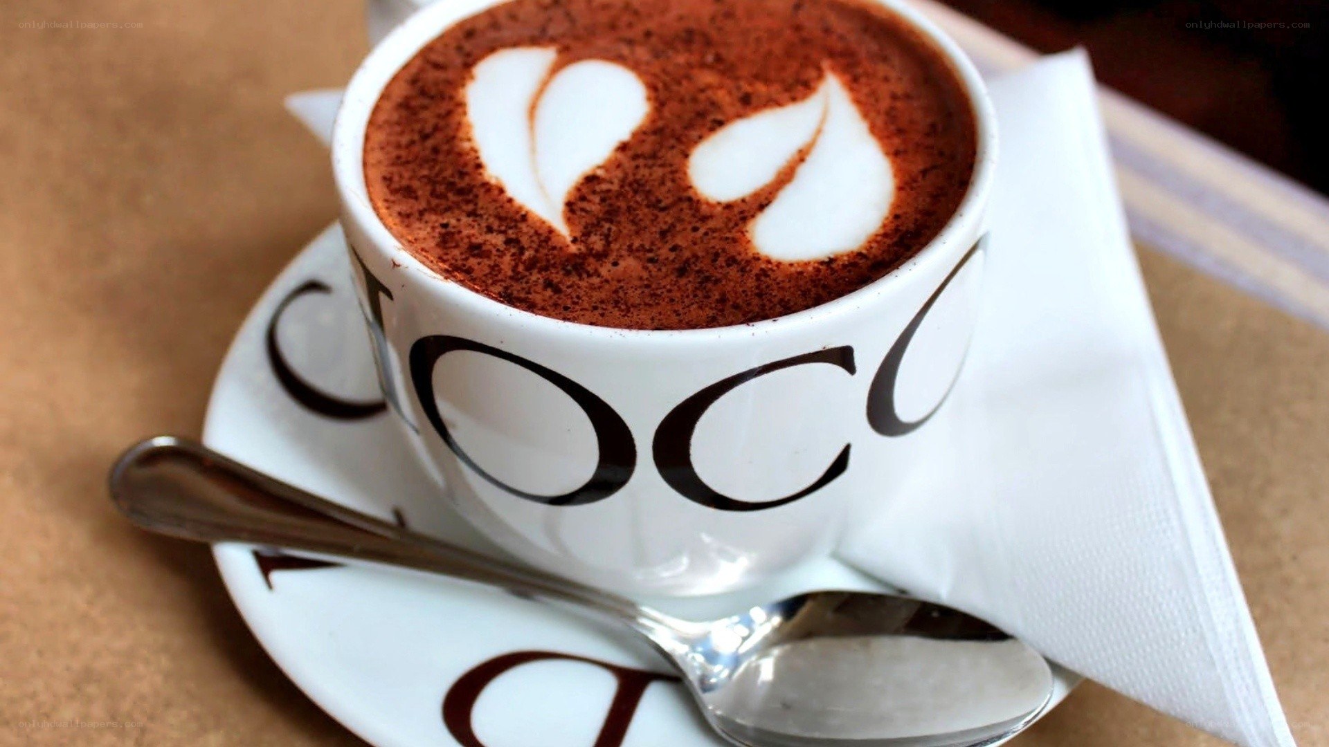 Cocoa latte with heart design