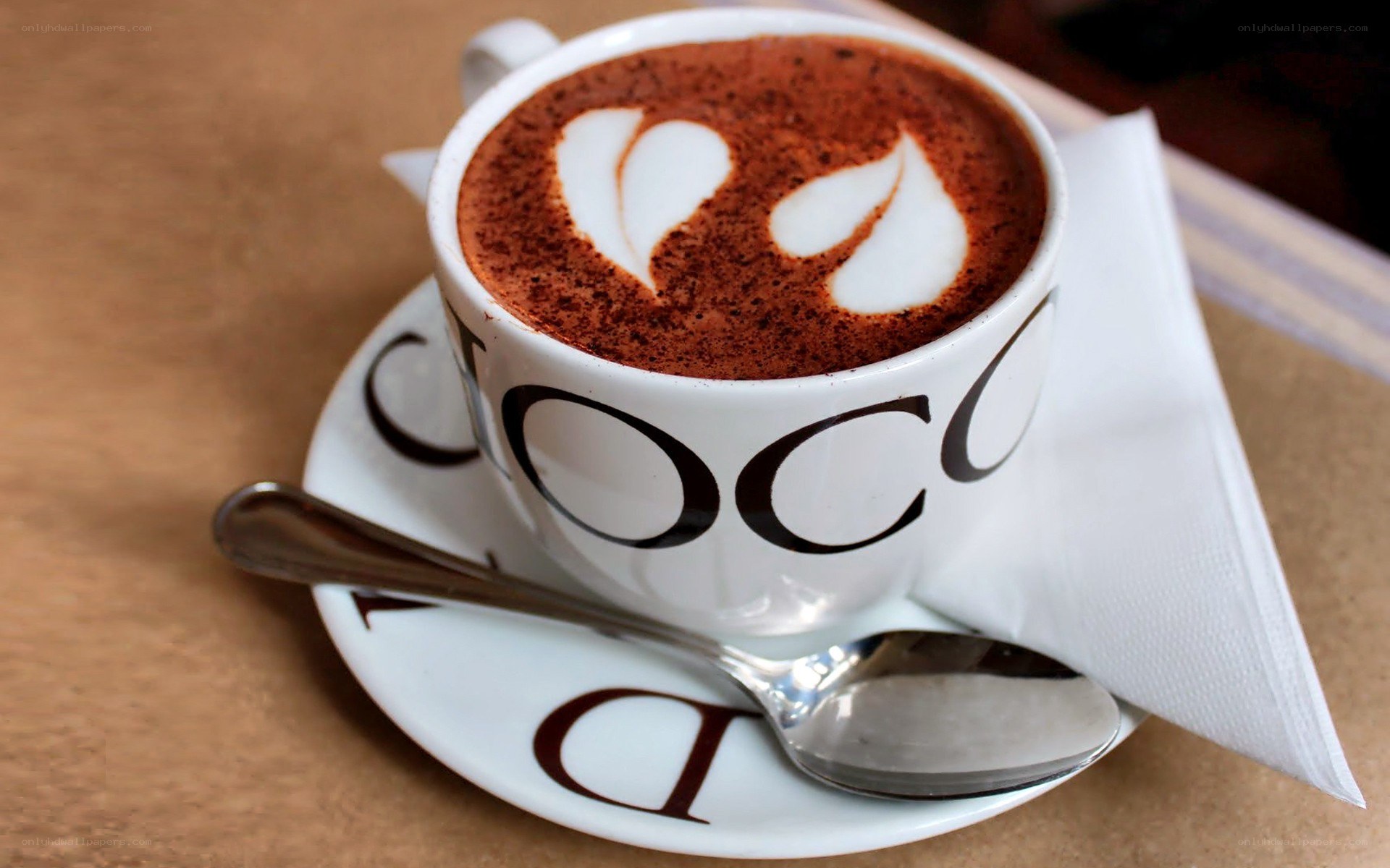 Cocoa latte with heart design