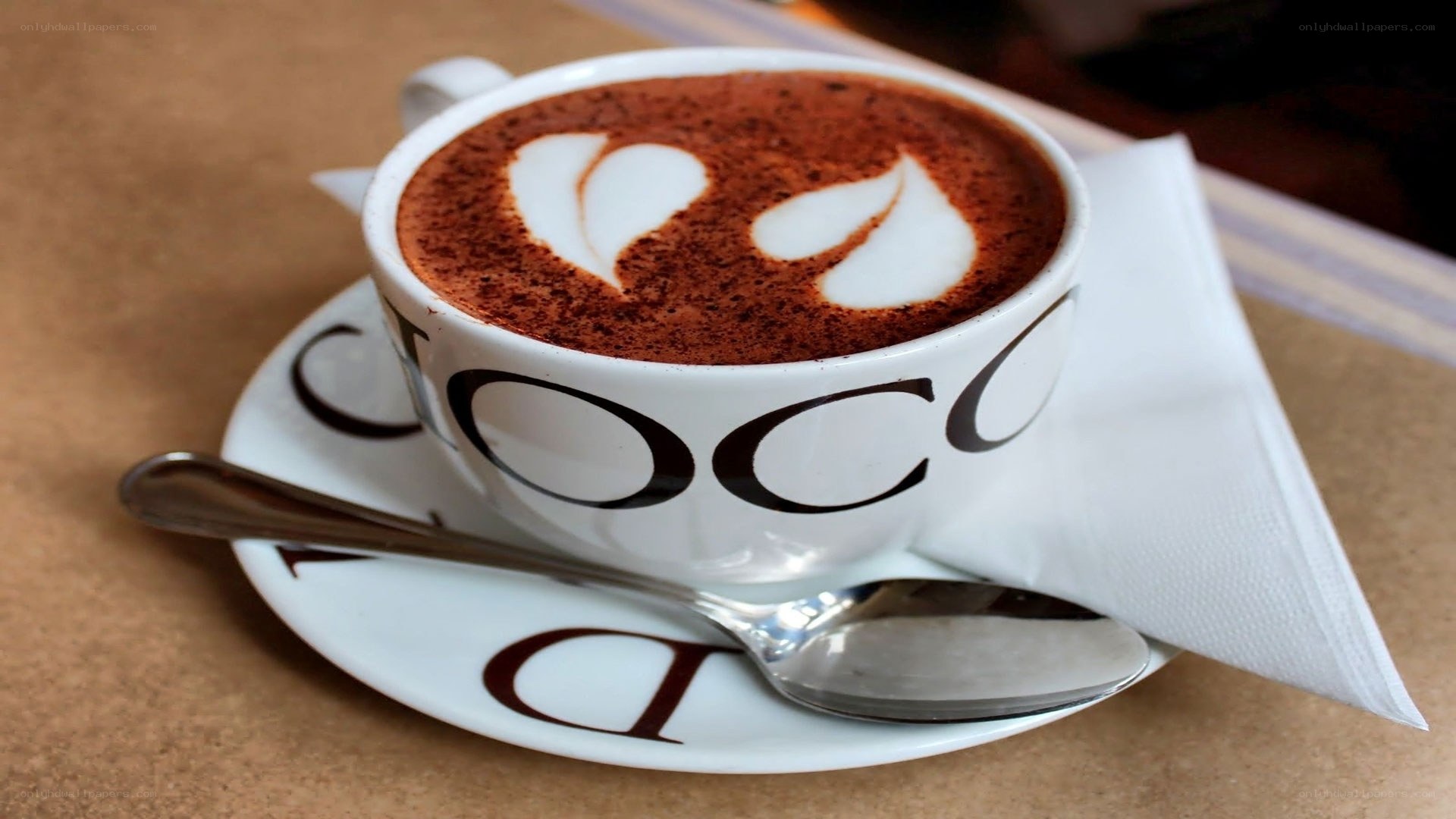 Cocoa latte with heart design