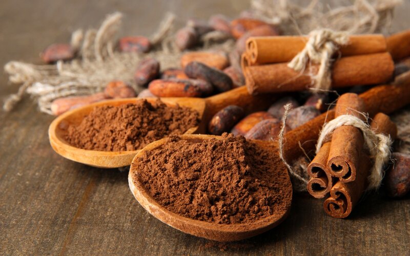 Cocoa Powder and Cinnamon