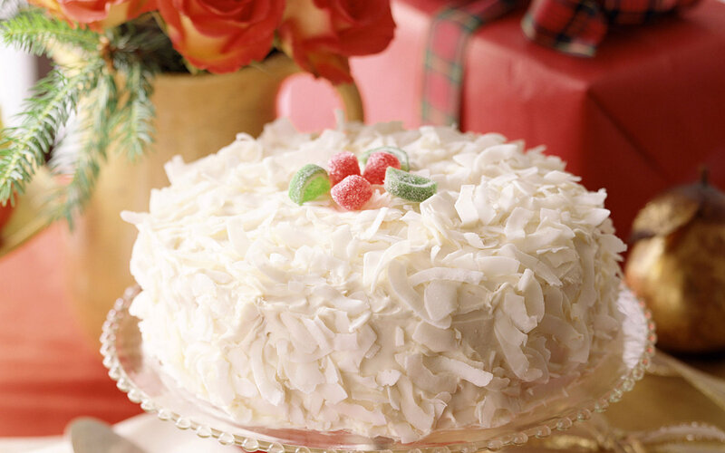 Coconut Cake on Platter