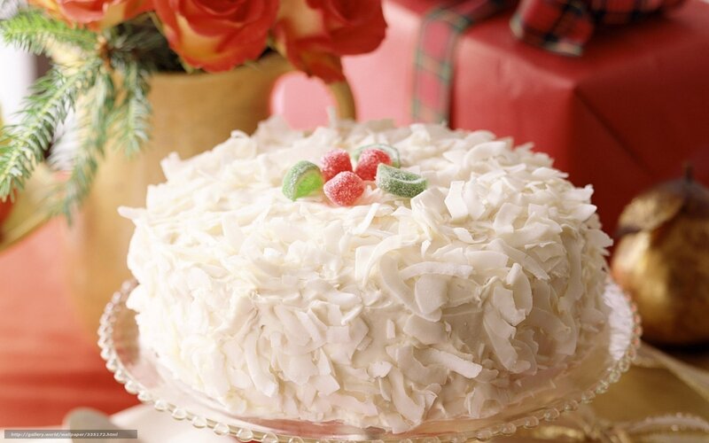 Coconut Cake on Platter — White
