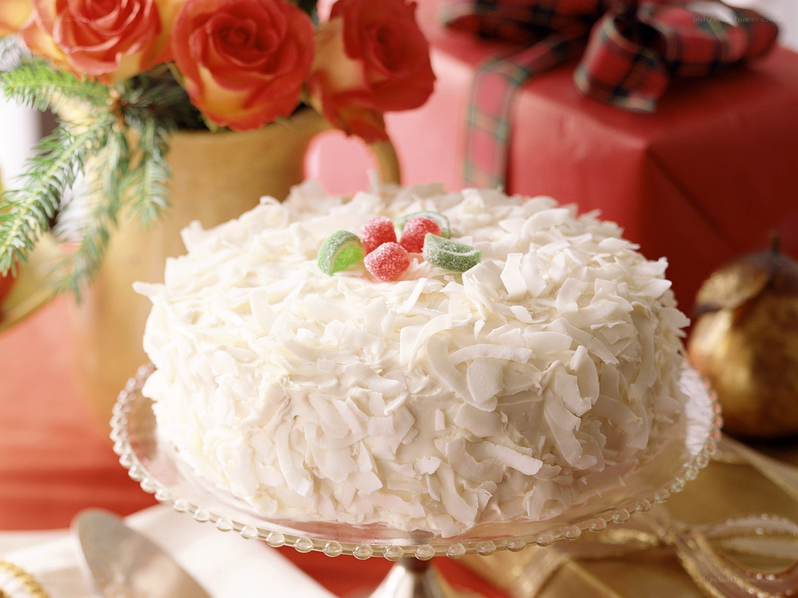 coconut cake with candies
