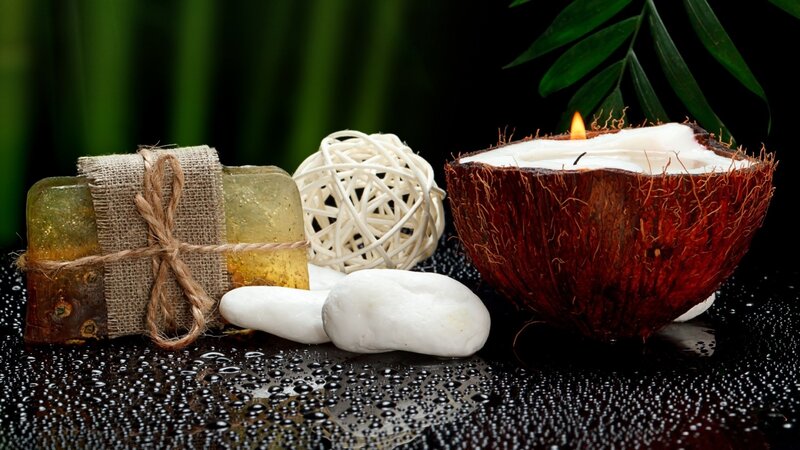 Coconut Candle with Soap — Black