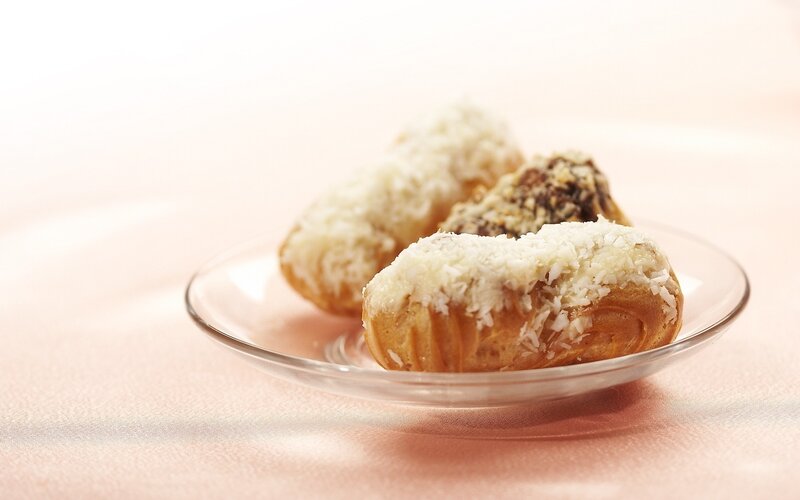 coconut-covered pastries