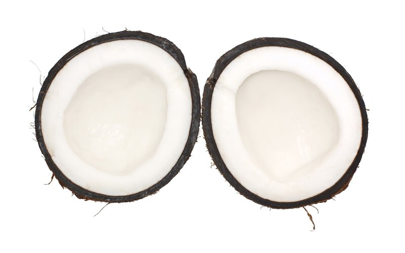 Coconut Cut in Half — White