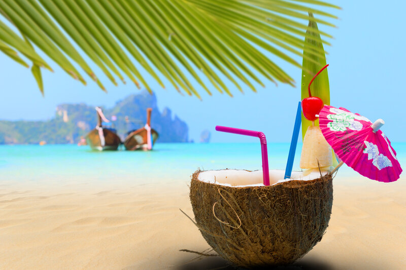 Coconut Drink on Beach — Brown