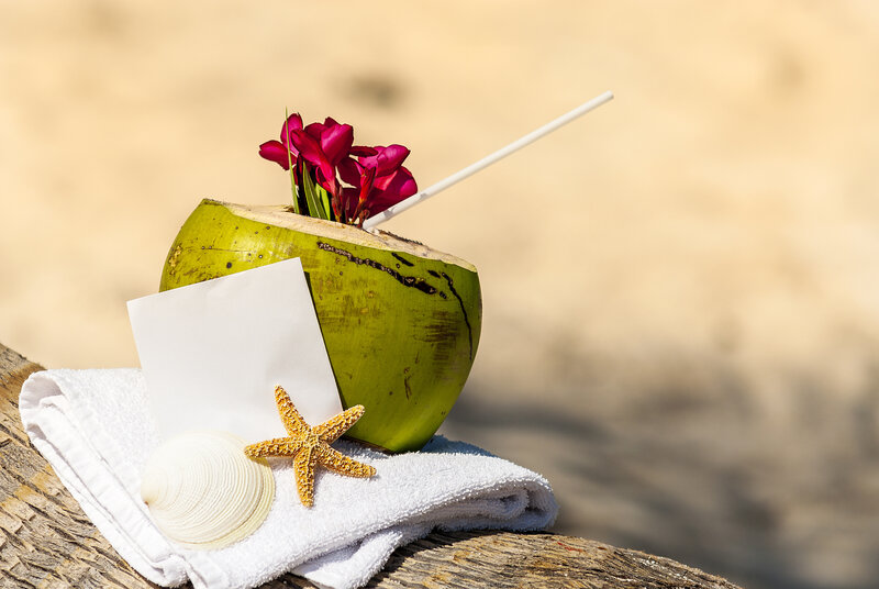 Coconut Drink on Towel