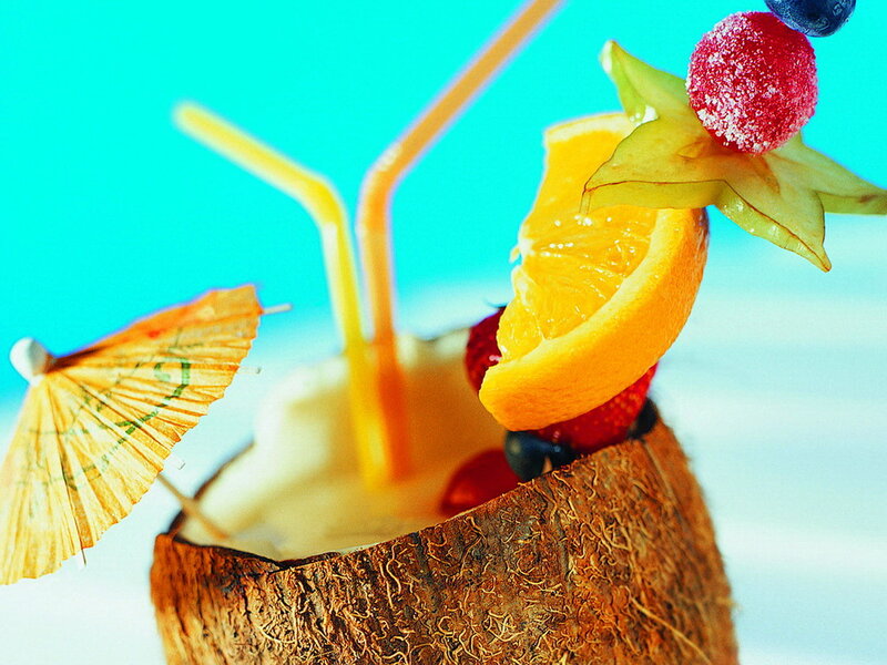 Coconut Drink with Fruit — Blue