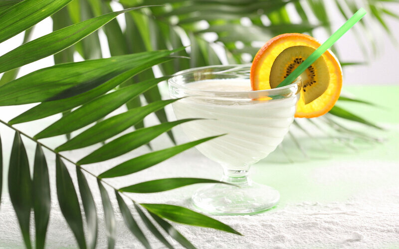 Coconut Drink with Fruit — Green