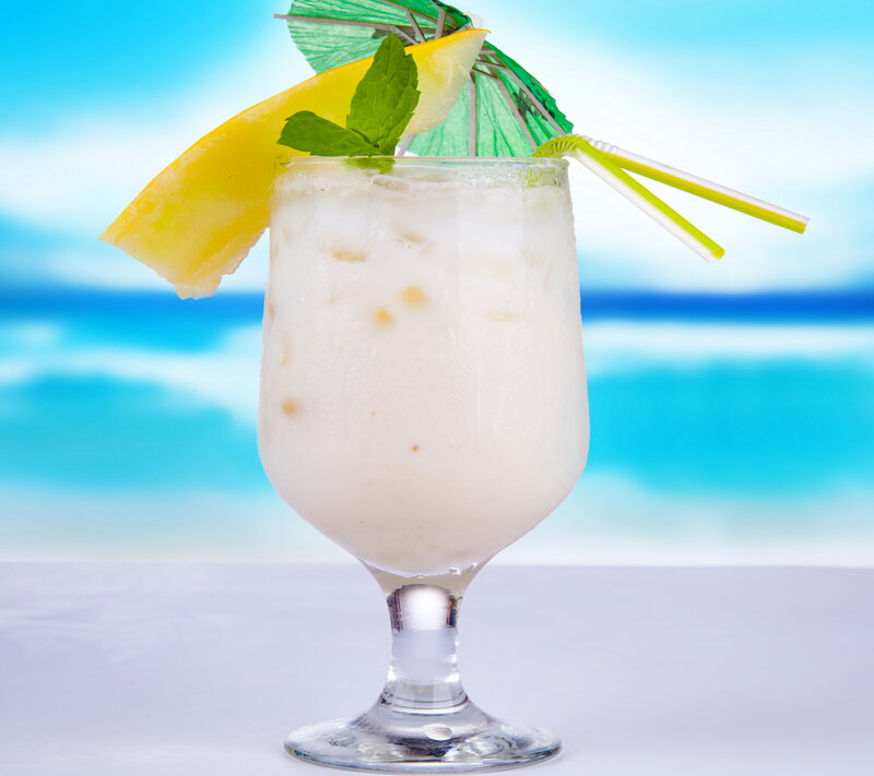 Coconut Drink with Garnish — Blue