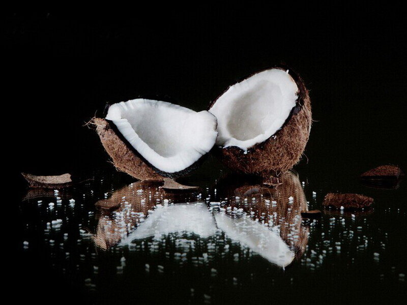 Coconut Halves on Water