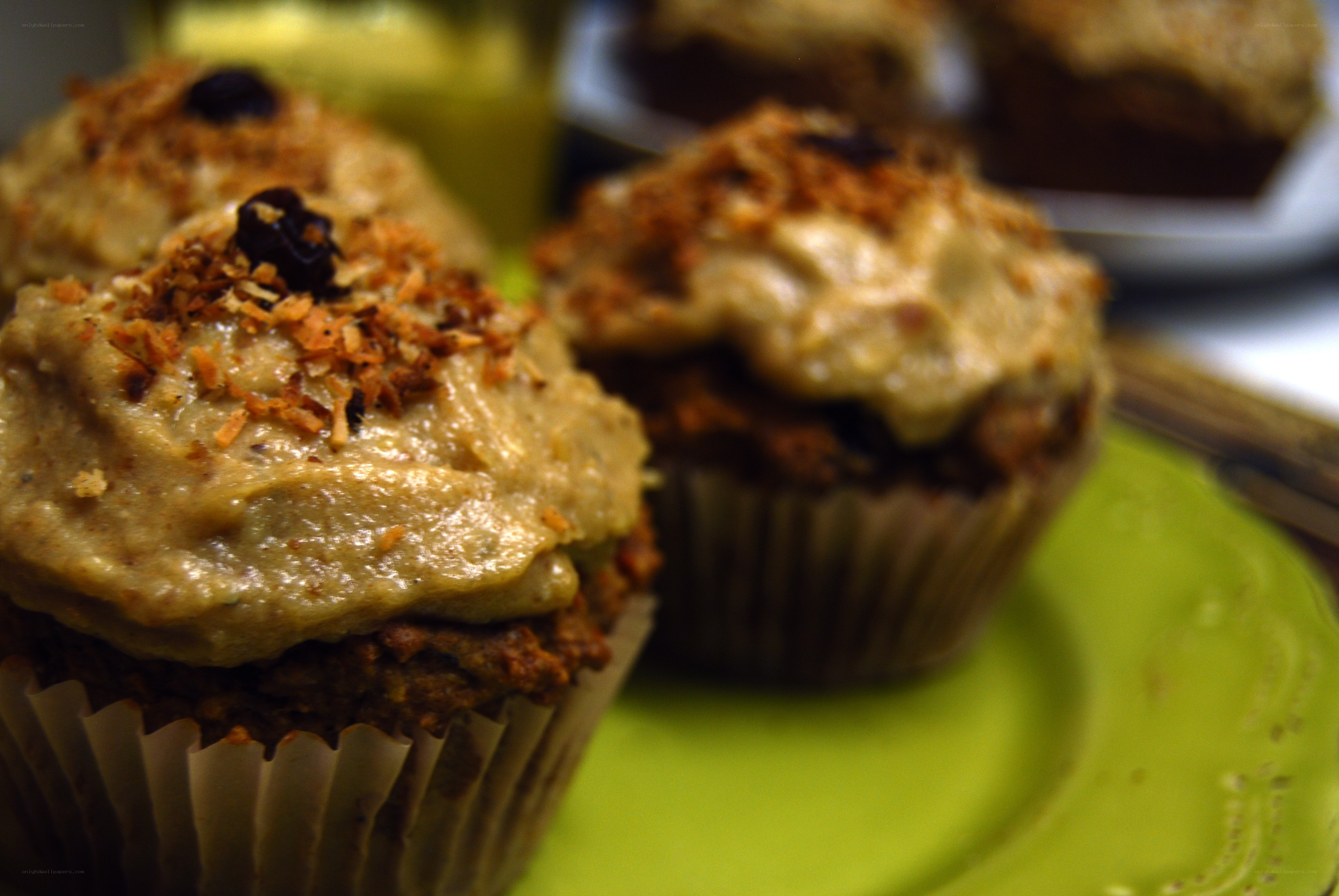 coconut muffins with frosting