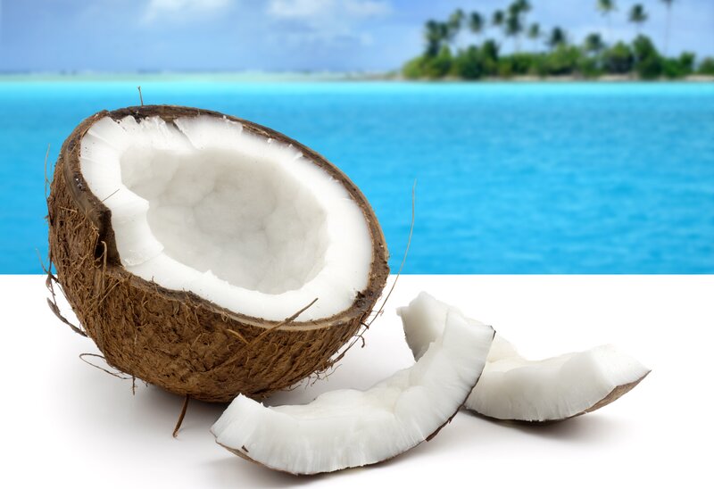 Coconut on White Surface