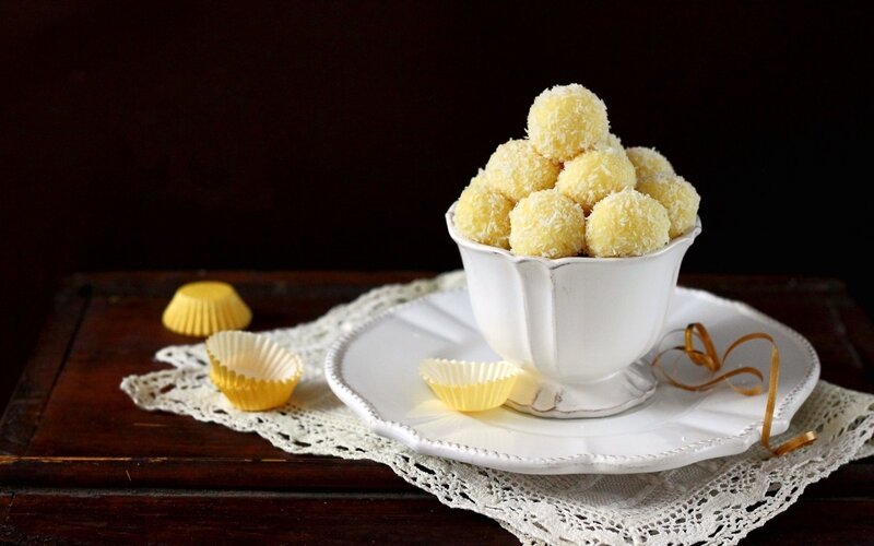 Coconut Truffles in Bowl