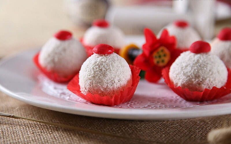 Coconut Truffles on Plate