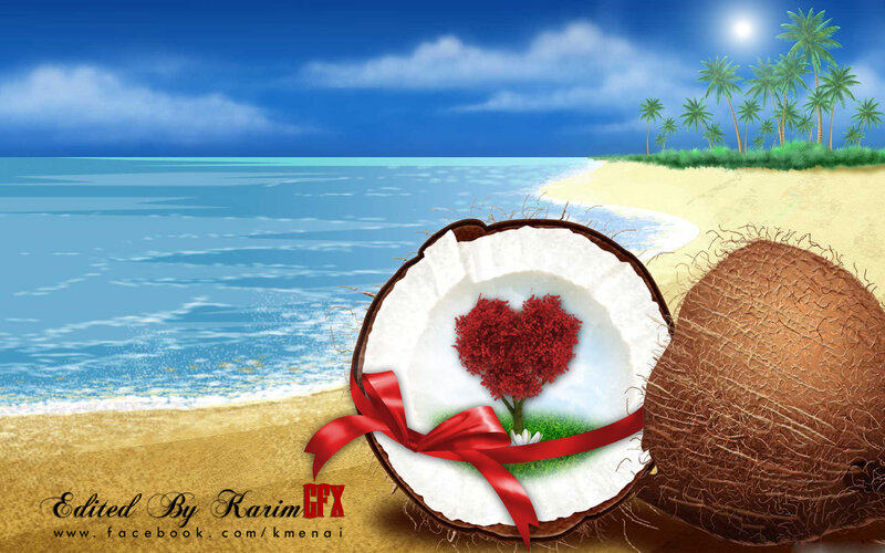 Coconut with Heart Tree