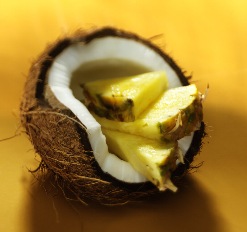 coconut with pineapple slices