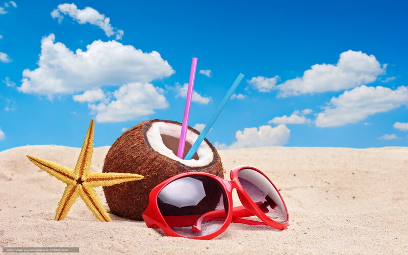 Coconut with Sunglasses — Blue
