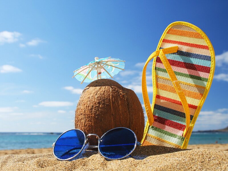 Coconut with Umbrella — Blue