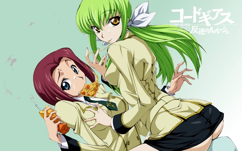 Code Geass characters eating pizza