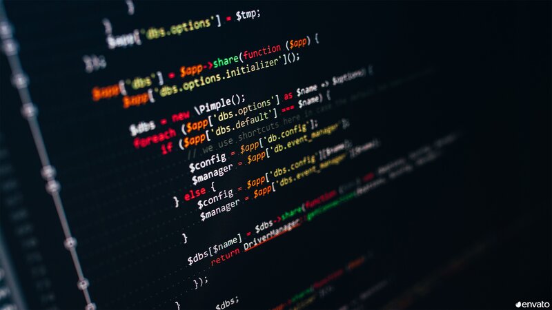 Code on a Screen — Black, Technical, Photograph