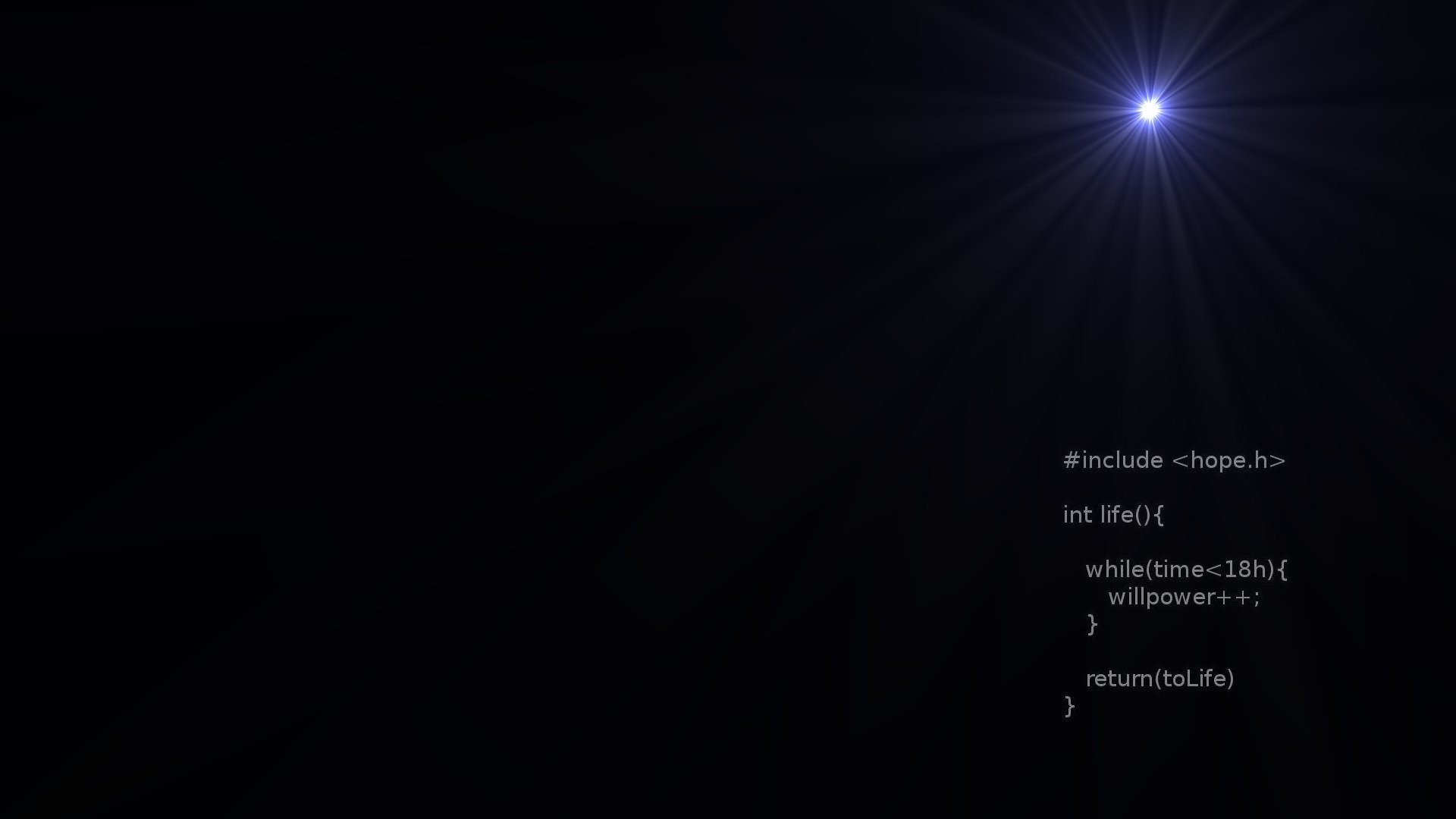 code on dark background