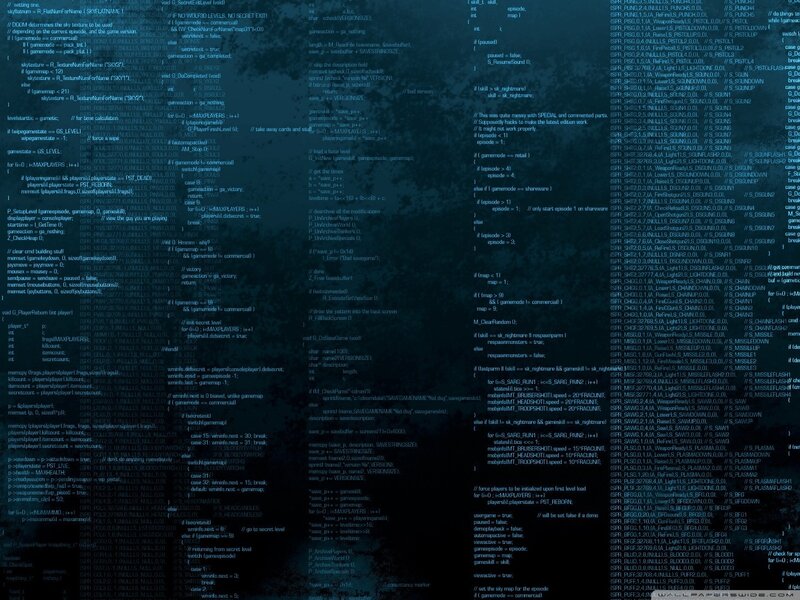Code on Dark Background — Blue