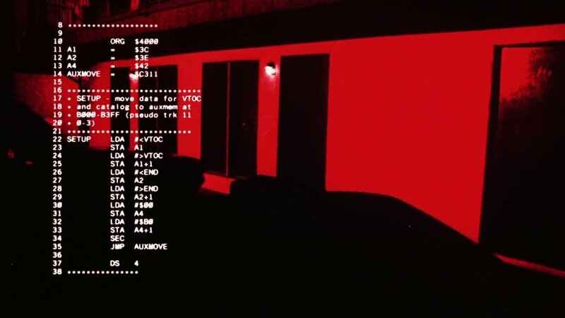 code on red background